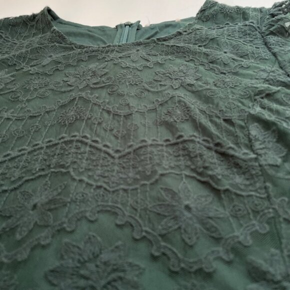 Forest Fairy Lace Midi Dress Medium Romantic Cottage Autumn Wedding Guest Grunge - Picture 10 of 14